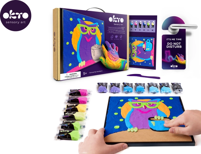 OKTO Uil creatieve set schilderen op canvas 29x29 cm