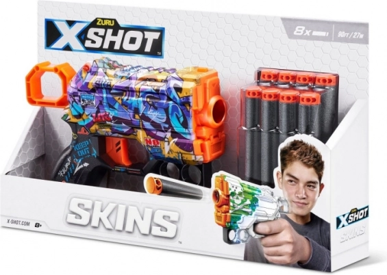 X-Shot Skins Menace blaster – patroon D (8 foam pijltjes)