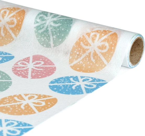 Witte decoratieve tafelloper met eiermotief 180 × 28 cm