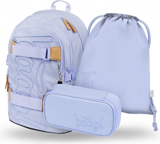 BAAGL 3 SET Skate Lilac: rugzak, etui, gymsack