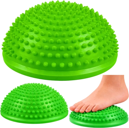 Sensorische balanse halve bol voor voetmassage 16 cm – groen