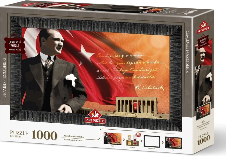Art Puzzle puzzel met lijst en lijm 3-in-1 1000 stukjes – Atatürk