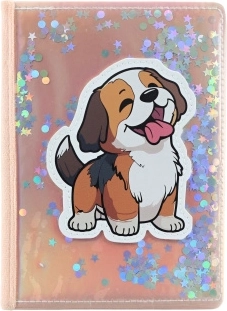 Notitieboek met pailletten – hondje