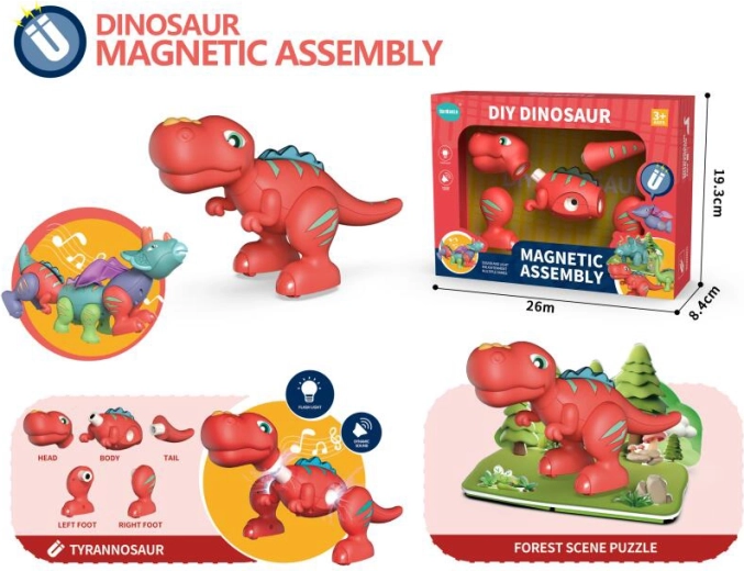Interactieve dinosaurus Tyrannosaurus Rex met licht en geluid