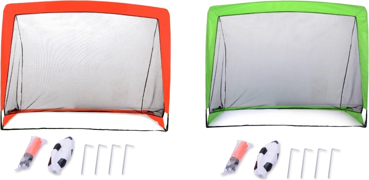 SPORTO Draagbaar inklapbaar voetbaldoel met accessoires 120 × 90 cm
