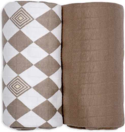 Lodger swaddler solid matcha buffalo, 2 stuks 110 × 110 cm