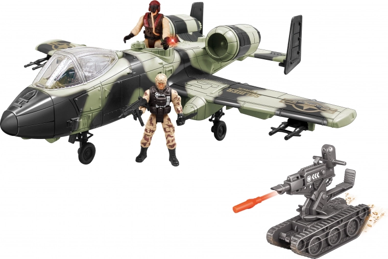 Vliegtuig met figuren en effecten