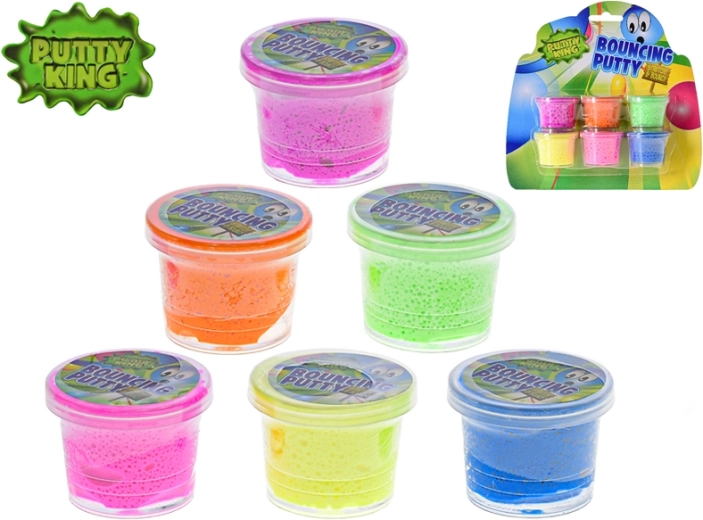 Putty King stuiterende klei – set van 6 kleuren