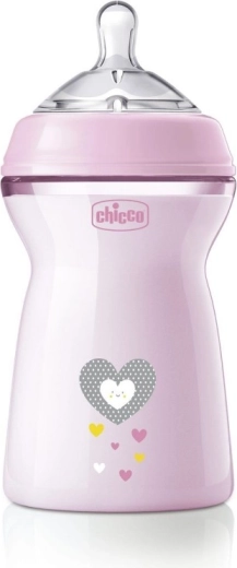Chicco Natural Feeling antikoliek babyfles 330 ml voor meisjes 6m+
