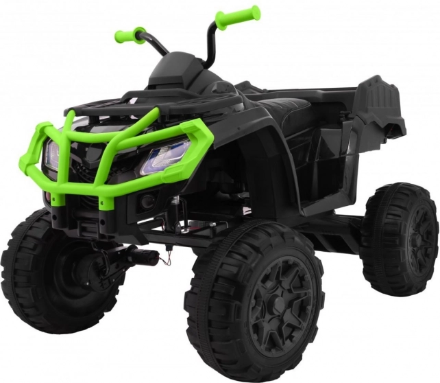Elektrische kinderquad 4x4 zwart‑groen 12 V met EVA-banden en 2,4 GHz afstandsbediening