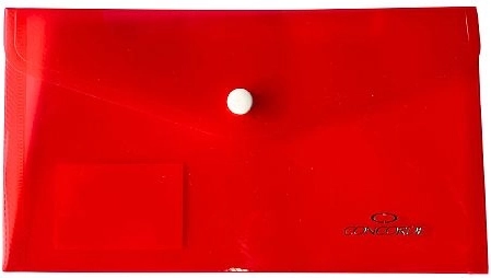 Dossiermappen met drukknoop DL transparant rood CONCORDE