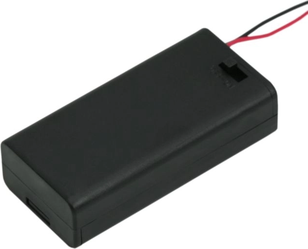 Houder voor 2 AA-batterijen met schakelaar