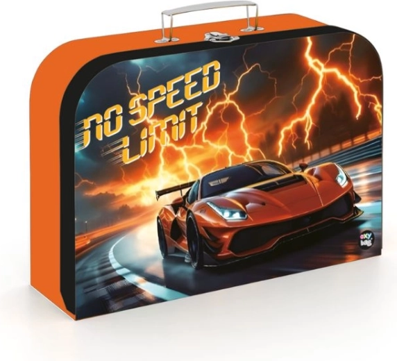 Kinder laminaat koffertje met auto-motief 34 cm