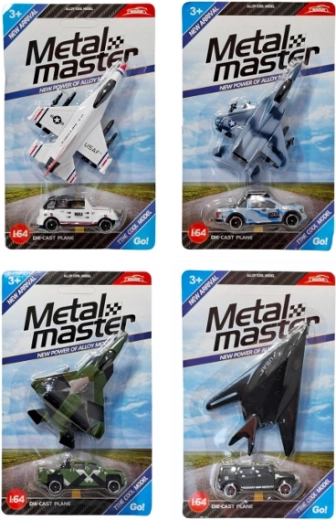Set militair vliegtuig en terreinwagen 1:64