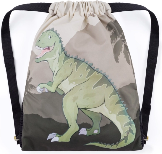 Bagmaster schoolzakje met trekkoorden voor tussendoortjes en gym – lumi dinosaurus