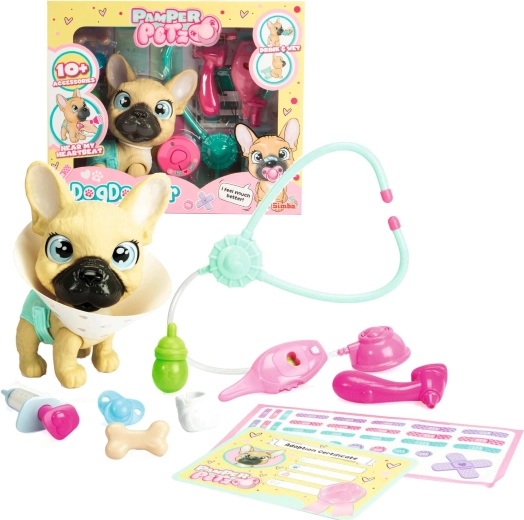 Figurine PAMPER PETZ dierenartsset met Franse buldog