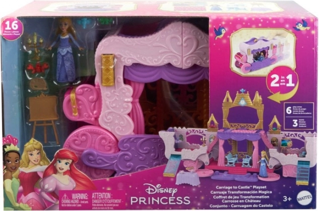 Set figuren Disney Prinsessen van koets en kasteel 2-in-1