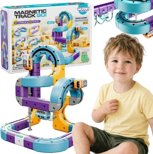 Woopie magnetische bouwset – treinbaan met aantrekkings-effect, 54 onderdelen
