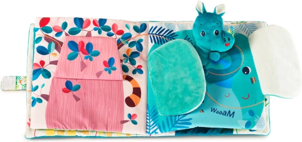 Textielen boekje Lilliputiens neushoorn Marius zoekt zijn papa