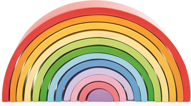 Grote houten stapelbare regenboog BIGJIGS BABY