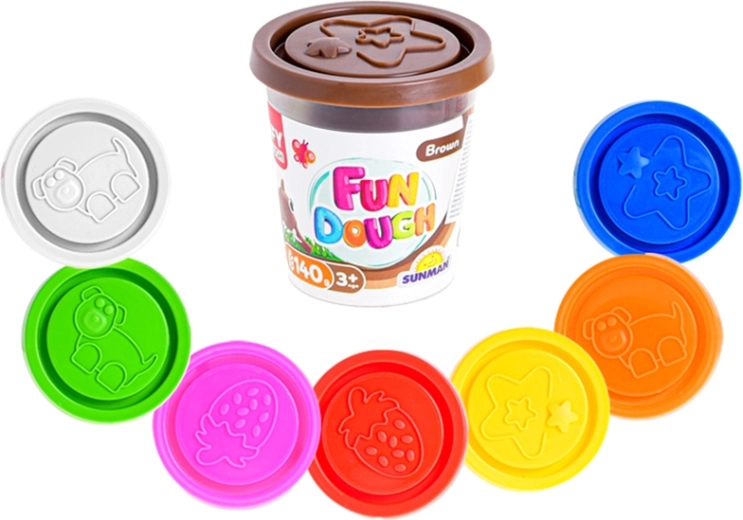 Boetseerklei in beker 140 g – set van 8 kleuren