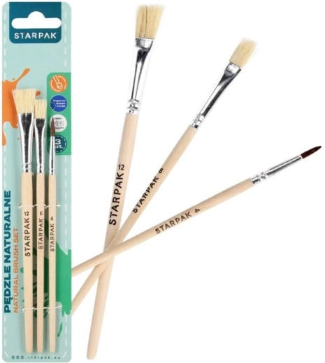 Set natuurlijke penselen 3 stuks