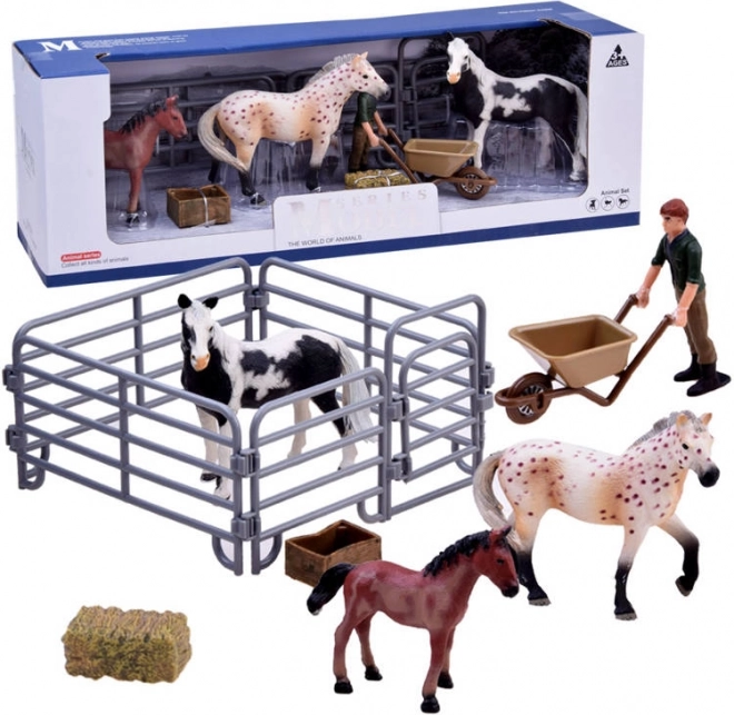 Boerderijset met paardenfiguren uit de stal – Boerderij