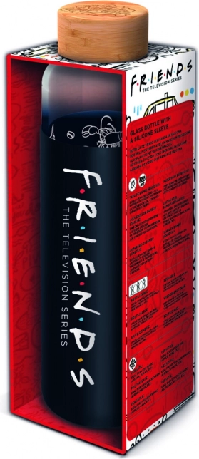 Glazen fles met beschermende siliconen hoes Friends 585 ml