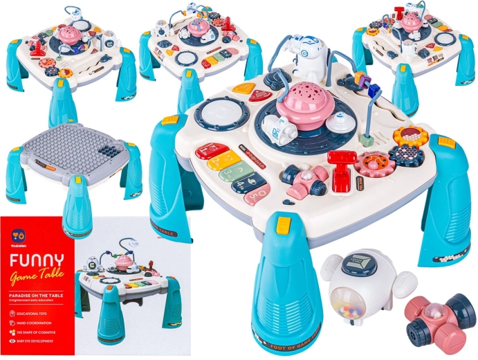 Interactieve educatieve tafel voor kinderen 2-in-1 ruimte met projector, blauw