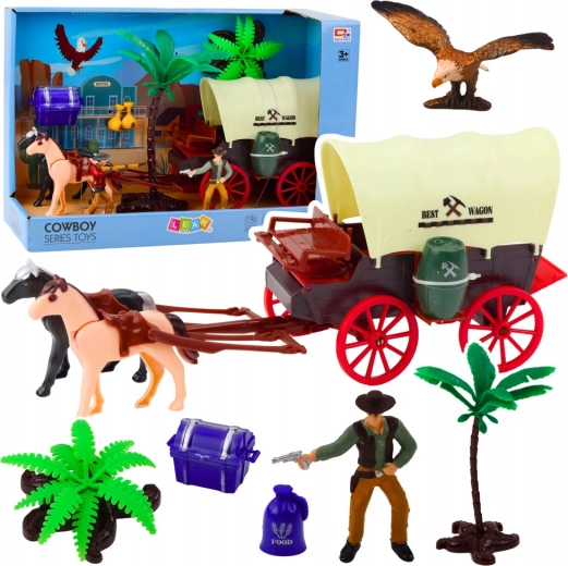 Cowboyset met westernwagen en figuurtjes