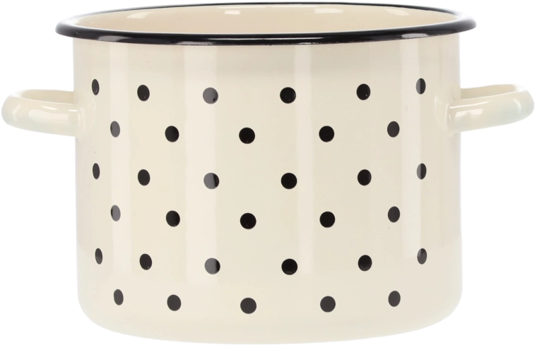 Geglazuurde pan 4,5 l, 20 cm, wit met stippen