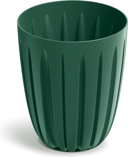 Bloempot in donkergroen 23,6 cm met binneninzet