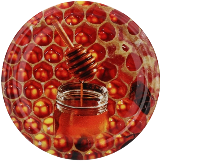 Set weckdeksels 82 mm met honingraat- en bijenmotief, 10 stuks