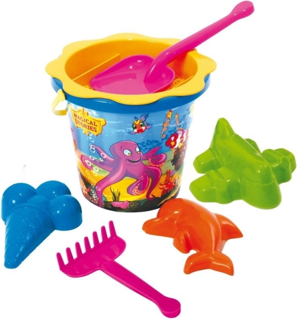 Zandset met hark 7 st mix