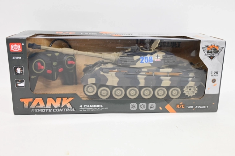 Op afstand bestuurbare Tank Assault-tank in schaal 1:20 – Camouflage – op batterijen