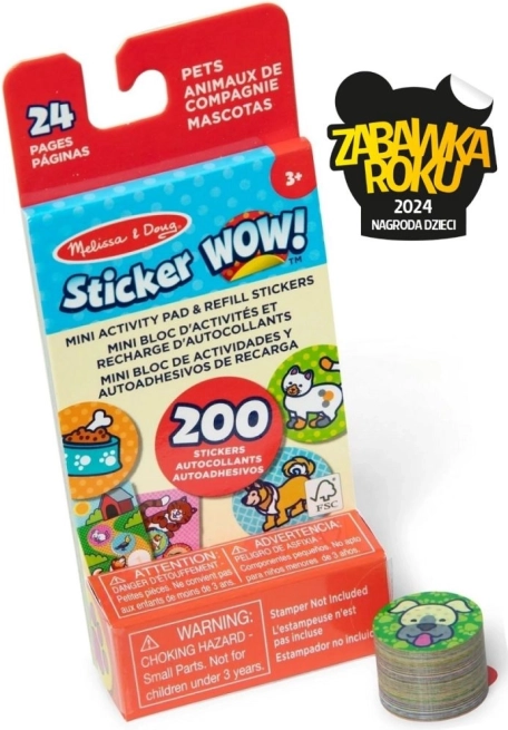 Sticker Wow navulling + mini-boekje – huisdieren