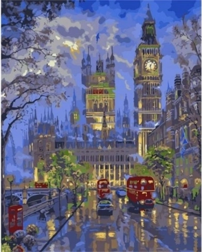 Norimpex Schilderen op nummer Londen bij nacht 40 × 50 cm