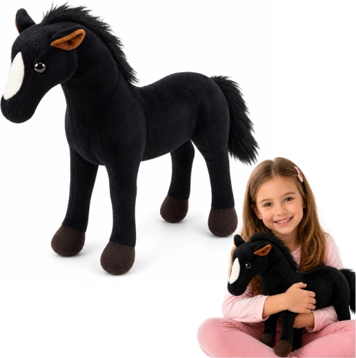 Pluchen zwart paard 40 × 37 cm