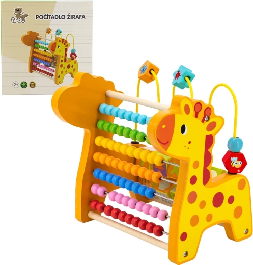 Houten telraam voor kinderen giraffe BABU