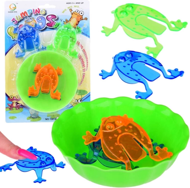 vaardigheidsspel springende kikkers met kom