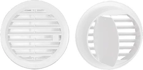 Afsluitbaar ventilatierooster ASA, diameter 110 mm, wit