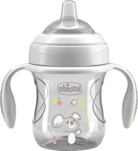 Chicco oefenbeker Transition met handgrepen grijs 200 ml 4m+