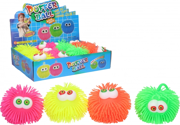 Knijpbare knipperende bal 10 cm