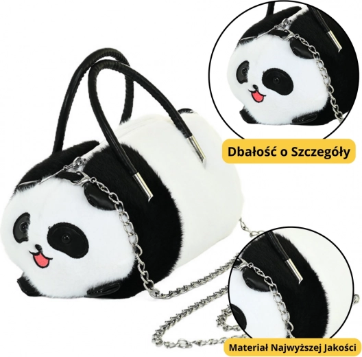 Pluche tas Panda met ketting