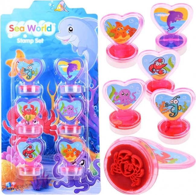 Set van 6 stempels zeedieren – Zee
