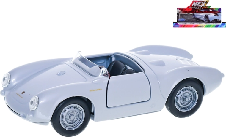 Welly Porsche 550 Spyder metalen automodel zilver 12 cm