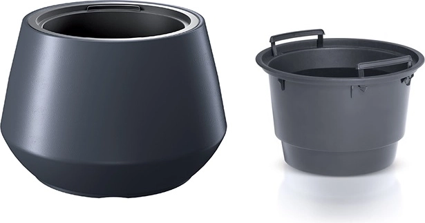 Bloempot met inzet 43,6 cm antraciet