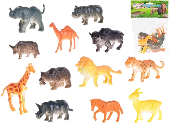 Set safari-diertjes 5–7 cm, 12 stuks in zakje
