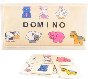 Houten domino met dieren