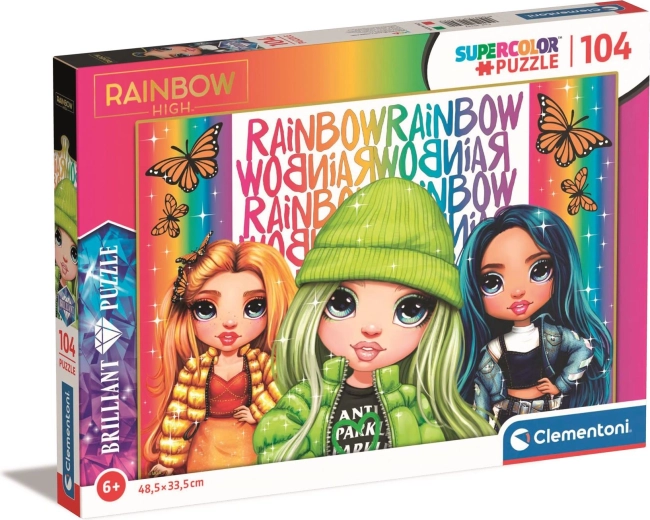 Briljant Puzzel Rainbow High: Poppy, Jade en Skyler 104 Stukjes